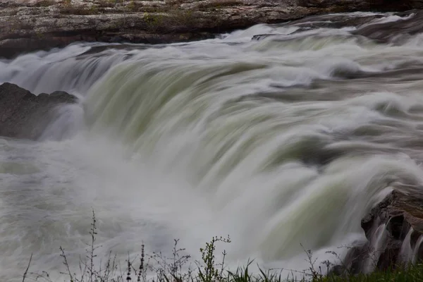 Ein Schöner Blick Auf Das Fallende Wasser Der Ohiopyle Falls — Stockfoto