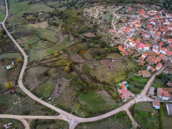 Luftaufnahme Des Dorfes Cabeza Framontanos Salamanca Spanien — Stockfoto