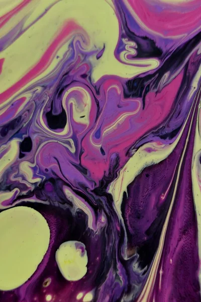 Renkli Akrilik Boya Yağ Sıvısı Karışımının Soyut Arka Planının Dikey — Stok fotoğraf