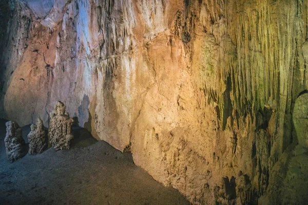 Gros Plan Formations Rupestres Uniques Sur Mur Grotte Paradise Cave — Photo
