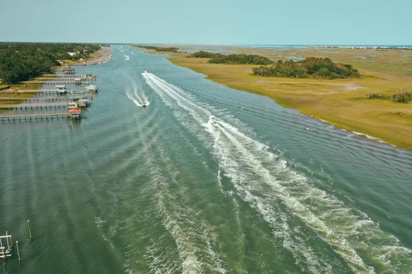 Die Binnenwasserstraße Entlang Der Küste Von Einer Drohne Aus — Stockfoto