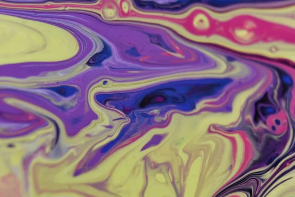 Макроснимок Абстрактного Фона Цветной Акриловой Краски Масляной Жидкости — стоковое фото