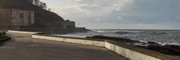 Ein Blick Auf Den Strand Der Stadt Baiona Spanien — Stockfoto