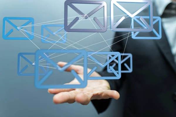 Mail Comunicazione Messaggio Connessione Alla Mailing — Foto Stock