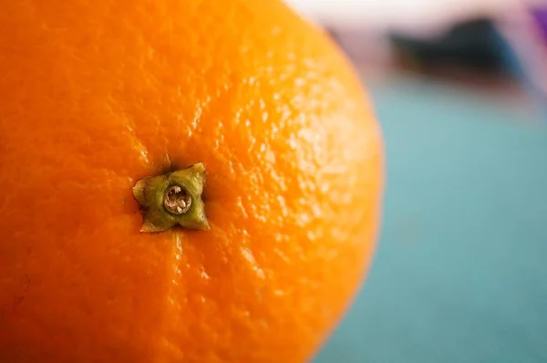 Крупним Планом Знімок Апельсина Розмитим Тлом — стокове фото