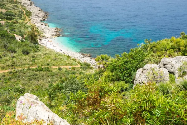 Die Küste Des Naturparks Riserva Dello Zingaro Mit Vielen Kleinen — Stockfoto