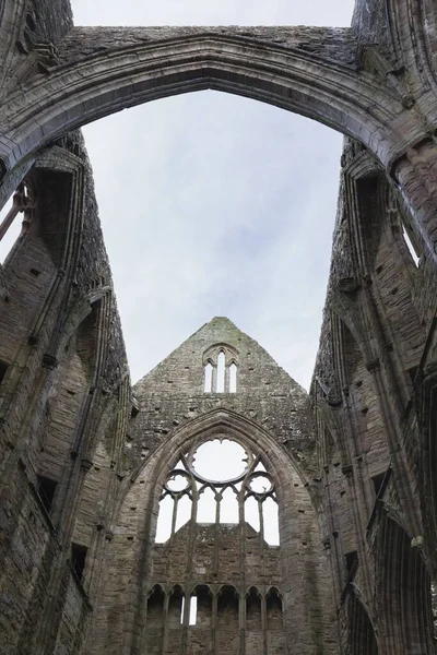 Ancient Ruined Stone Abbey Very Well Preserved Has Roof You — Stockfoto