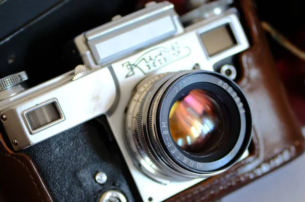 Bucuresti Romania Mar 2020 Old Vintage Russian Kiev Rangefinder Photo — Stock Photo, Image