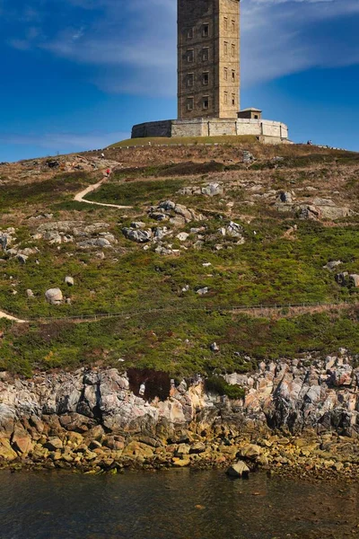 Vertical Low Angle Shot Famous Tower Hercules Coruna Galicia Spain — Stock Photo, Image