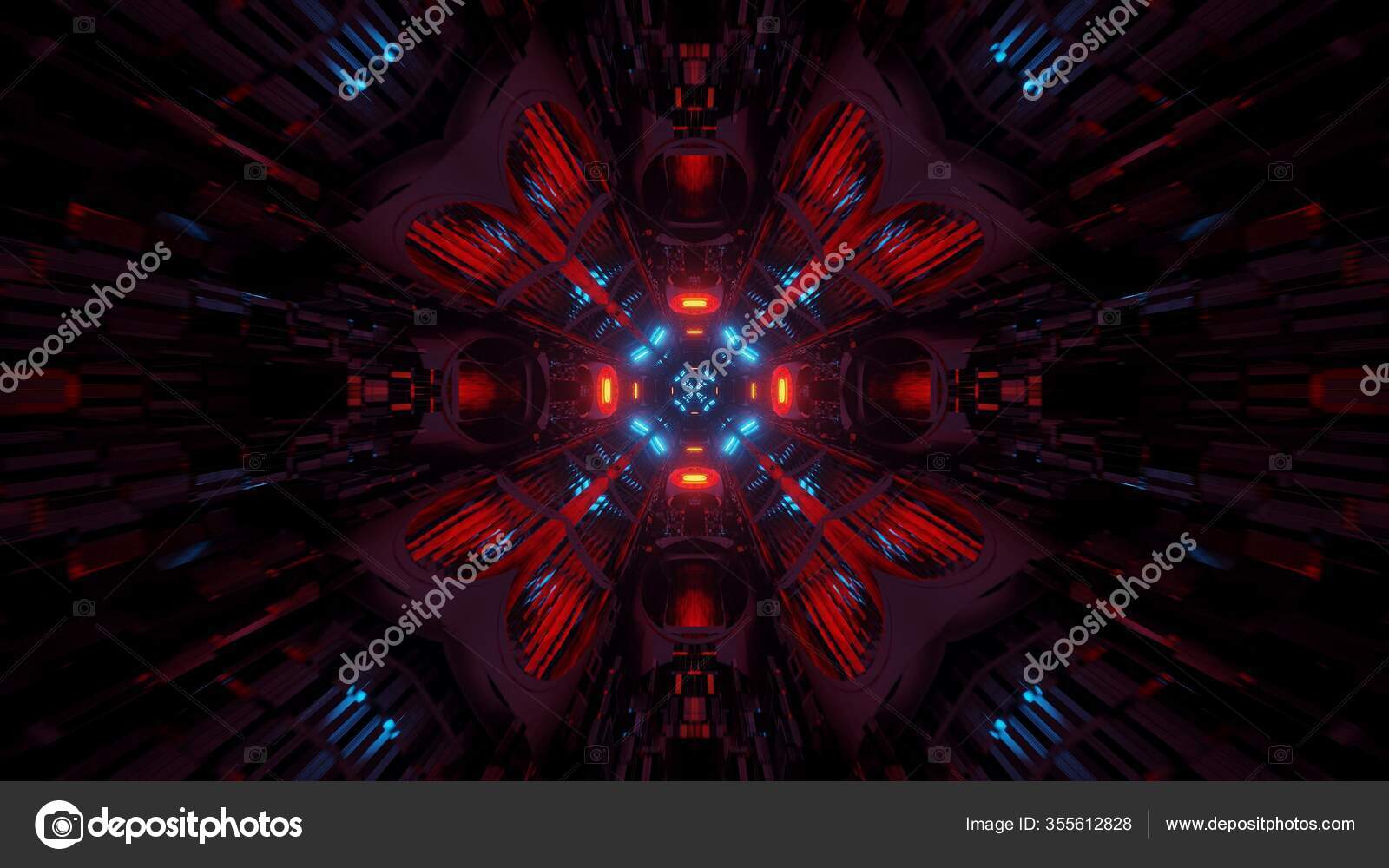 Una Ilustración Genial Con Formas Geométricas Luces Láser Neón Perfecto —  Foto de stock #355612828 © Wirestock, image size:1600x1000