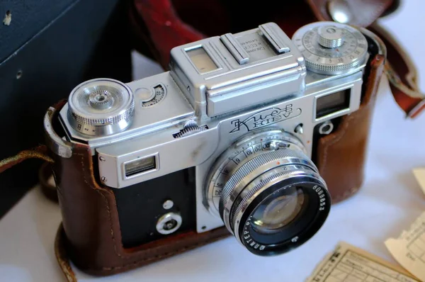 Bucuresti Romania Mar 2020 Old Vintage Russian Kiev Rangefinder Photo — Stock Photo, Image