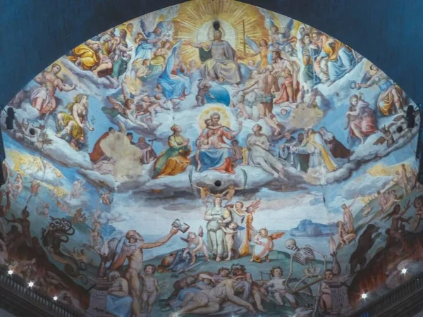 Красивая Живопись Потолке Флоренции Италии — стоковое фото