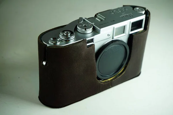 Bucuresti Roemenië Mrt 2020 Oude Vintage Chroom Zilveren Leica Filmcamera — Stockfoto