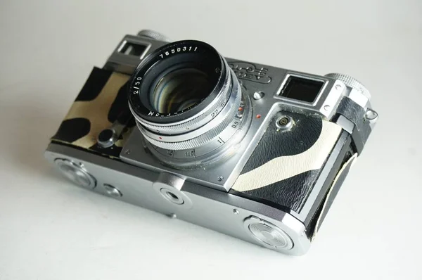 Romania Mar 2020 Old Vintage Russian Kiev Rangefinder Photo Camera — 스톡 사진