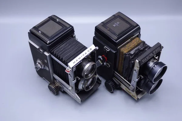 Bucuresti Roemenië Mrt 2020 Oude Vintage Mamiya C330 Fotocamera Lens — Stockfoto