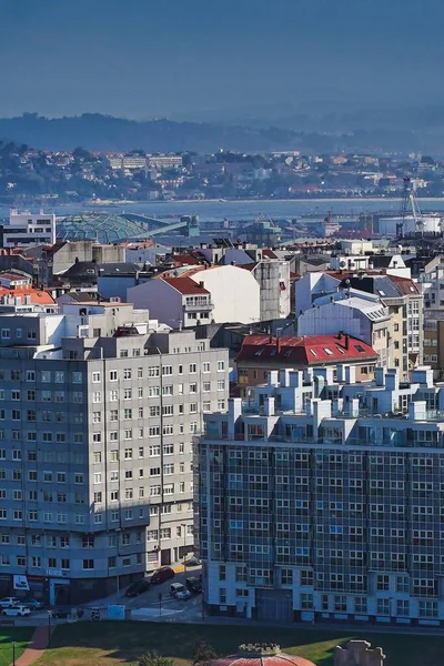 Tiro Vertical Edifícios Coruna Galiza Espanha — Fotografia de Stock