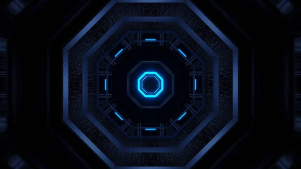 Μια Δροσερή Απεικόνιση Των Γεωμετρικών Σχημάτων Μπλε Φώτα Λέιζερ Μεγάλη — Φωτογραφία Αρχείου