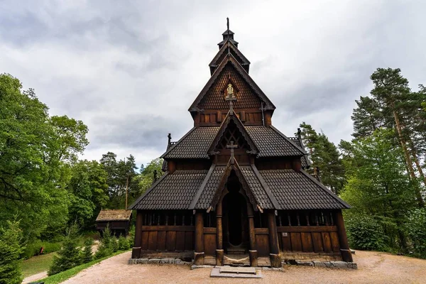 Gol Stave Church Uma Típica Igreja Norueguesa Museu Norueguês História — Fotografia de Stock