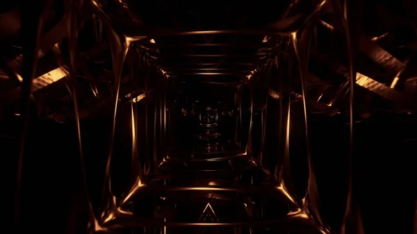 Kosmiczne Tło Złotymi Światłami Laserowymi Idealne Tapety Cyfrowej — Zdjęcie stockowe