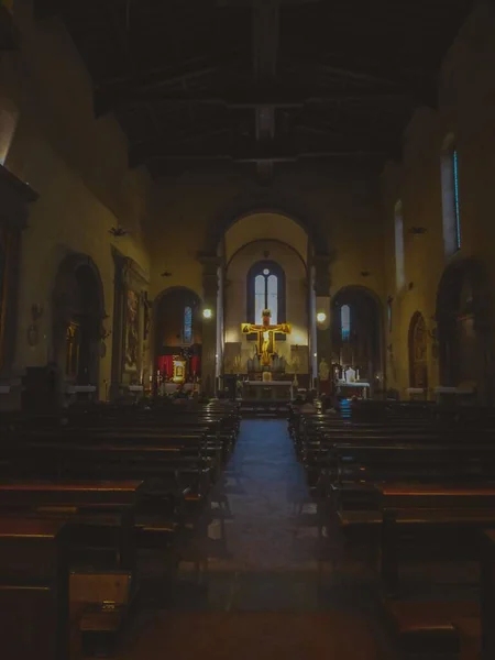 Wnętrze Kościoła Florencji Włochy — Zdjęcie stockowe