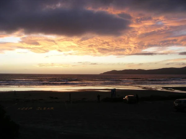 Eine Schöne Landschaft Der Neuseeländischen Küste Sonnenuntergang — Stockfoto