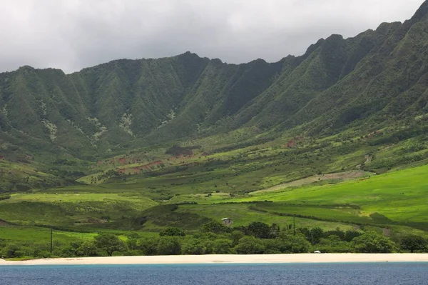 Uno Splendido Scenario Paesaggio Verde Con Montagne Nel Westside Ohau — Foto Stock