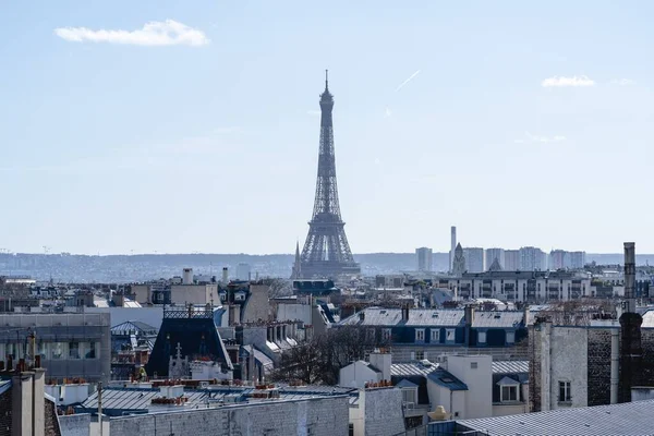 Tour Eiffel Entourée Bâtiments Sous Lumière Soleil Paris France — Photo