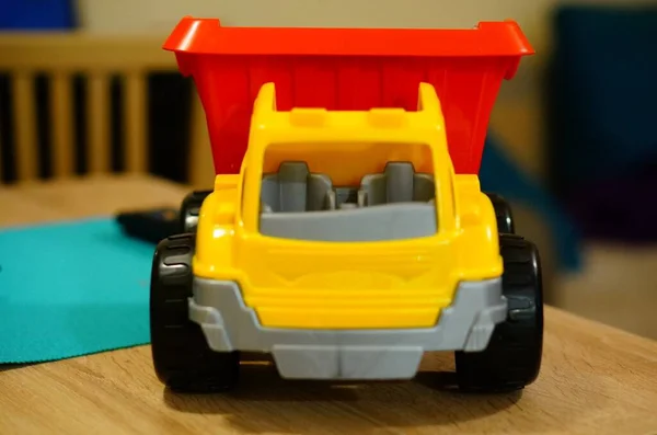 Uma Foto Close Caminhão Construção Brinquedos — Fotografia de Stock