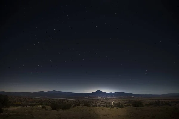 Beautiful Shot Dry Field Starry Night Sky Background — Stock Photo, Image