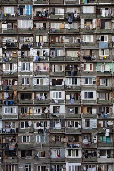 Tbilisi Georgia Novembro 2019 Captura Frontal Torre Apartamento Tbilisi Geórgia — Fotografia de Stock