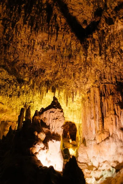 Belo Tiro Formação Estalactite Stalactite Cave Israel — Fotografia de Stock