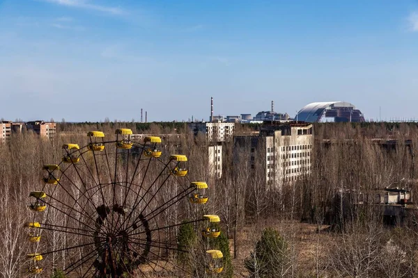 Rueda Fortuna Encuentra Oxidado Ciudad Abandonada Radiactiva Pripyat Chernobyl — Foto de Stock