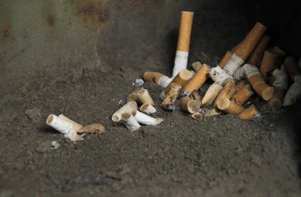 Closeup Shot Cigarette Butts Ashtray — Stock Photo, Image