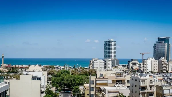 Аэросъемка Силуэта Тель Авива Израиле — стоковое фото