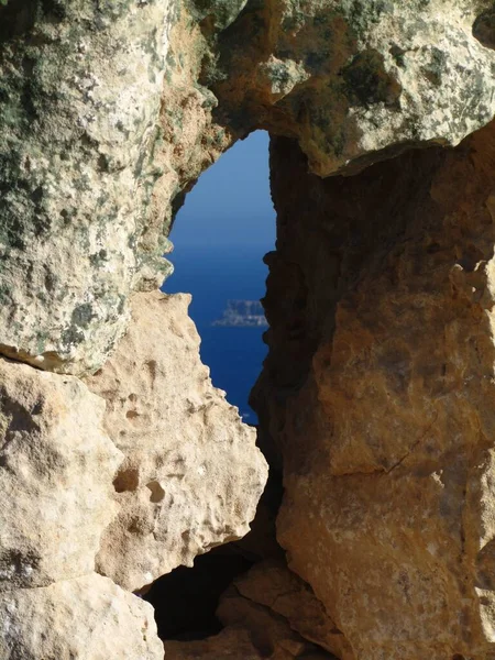 Krásná Scenérie Dingliho Útesů Pobřeží Moře Maltě — Stock fotografie