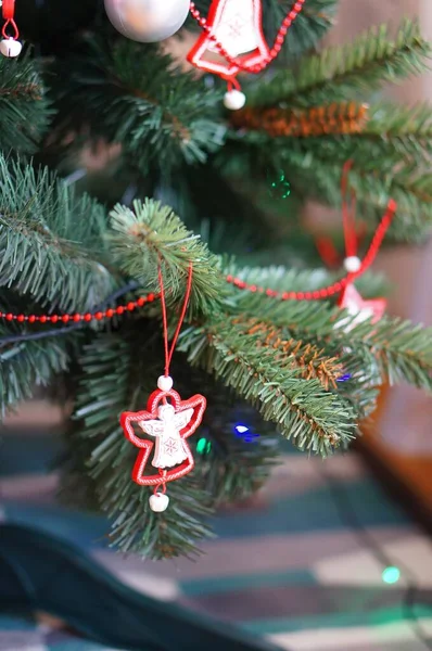 Ornamentos Árvore Natal Forma Anjo — Fotografia de Stock