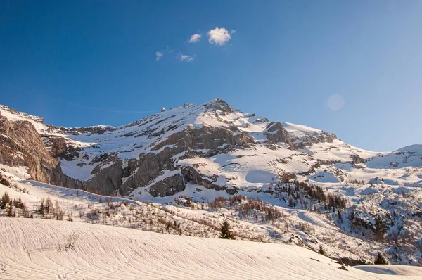 Чудовий Краєвид Льодовика Діаблет Швейцарських Альпах Швейцарія — стокове фото