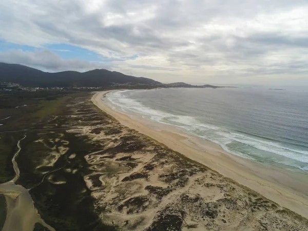 Vista Aérea Playa Carnota Galicia España Drone Foto —  Fotos de Stock