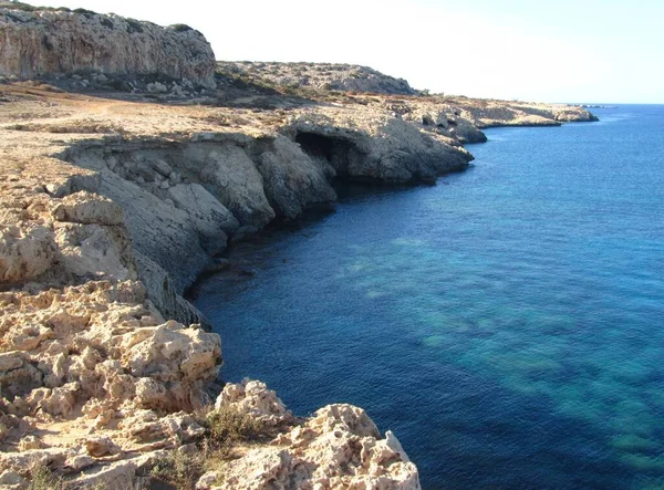 Kust Van Ayia Napa Onder Het Zonlicht Overdag Cyprus Koel — Stockfoto