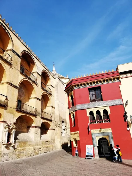 Hermosa Vista Calle Con Edificios Antiguos Bajo Cielo Azul Córdoba — Foto de Stock