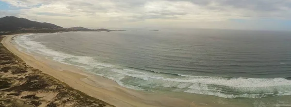Вид Воздуха Beach Carnota Galicia Spain Пляж Карноты Фотография Дрона — стоковое фото