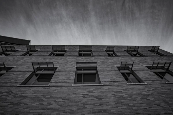 Alacsony Szögű Ablakok Colorado College Egyik Téglaépületén Colorado Springs Ben — Stock Fotó
