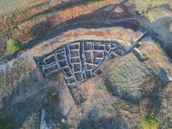 Aerial View Celtic Settlement Castromaior Galicia Spain Drone Photo — Stock Photo, Image