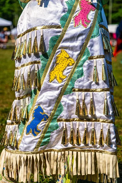 Närbild Festlig Kostym Med Täcke Textil — Stockfoto