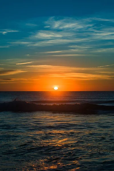 Вертикальный Снимок Пляжа North France Beach Восходе Солнца Отличный Фон — стоковое фото