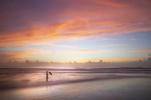 Παραλία Και Ηλιοβασίλεμα Στην Παραλία Daytona Φλόριντα — Φωτογραφία Αρχείου