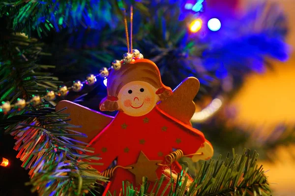 Kerstboom Ornamenten Vorm Van Een Engel — Stockfoto