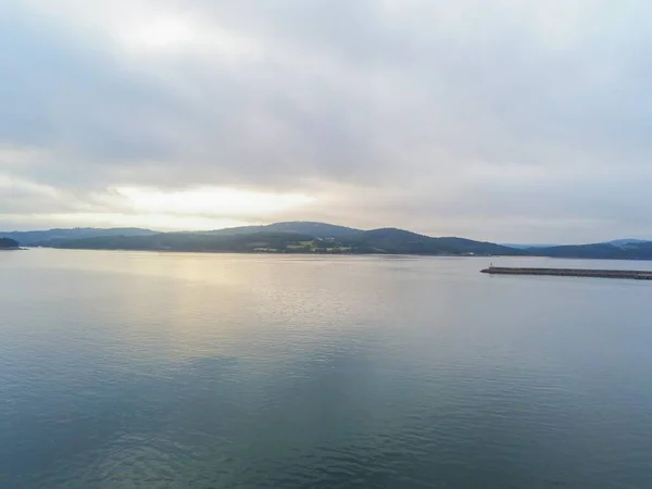 Beautiful Shot Sea Mountain Distance Galicia Spain — Stock Photo, Image