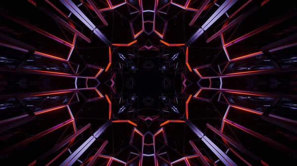 Egy Illusztráció Geometriai Formák Színes Neon Lézer Fények Tökéletes Háttér — Stock Fotó