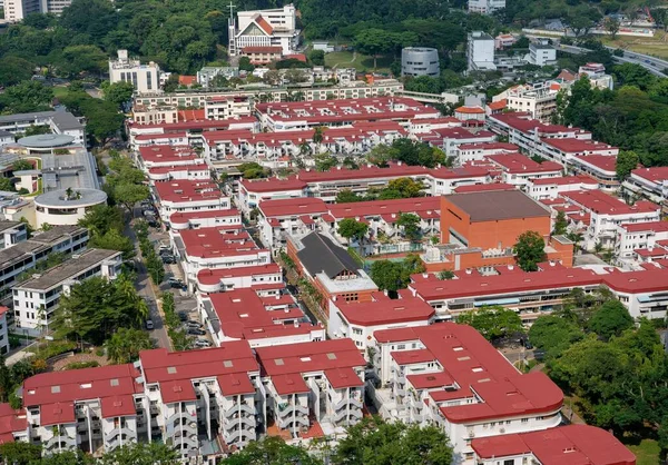 Hög Vinkel Syn Tiong Bahru Trendiga Kaféer Och Indie Butiker — Stockfoto